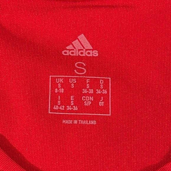 ADIDAS HI LO JERSEY RED & WHITE SHORT SLEEVE SIZE SMALL NEW - Picture 8 of 10